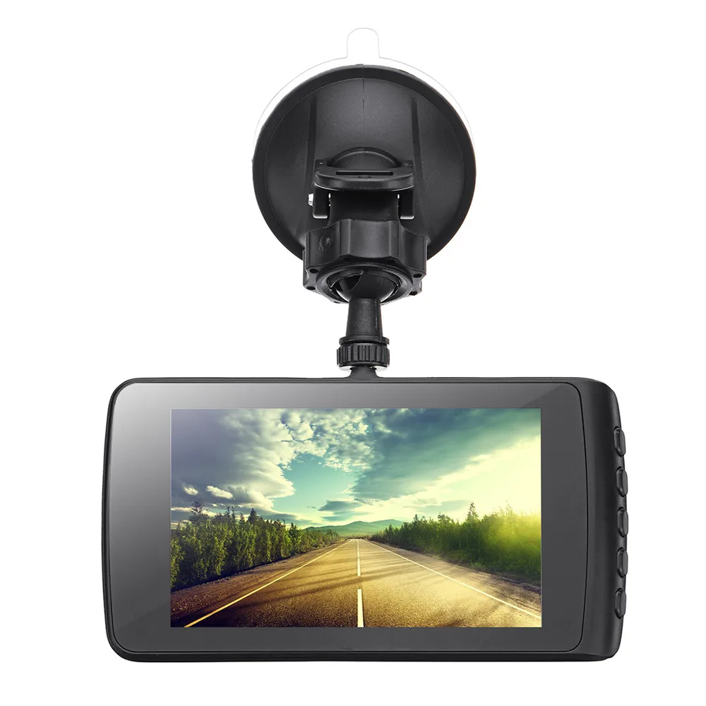 4 дюймов HD 1080 Автомобильный видеорегистратор HD 1080P Видеорегистраторы для автомобилей тире Камера 170 ° Двойной объектив 4 дюйма ЖК-дисплей камера с экраном видео Регистраторы петля Запись# P20