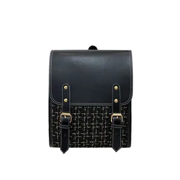 

Weave Houndstooth Fashion Backpack Large Capacity Designer Niche Girl Bags for Women 2020