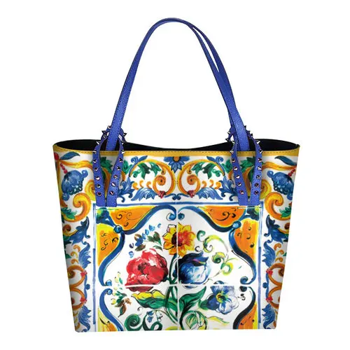 Роскошная итальянская брендовая сумка в этническом стиле из натуральной кожи Sicilian женская сумка-шоппер от известного дизайнера большие сумки - Цвет: 2