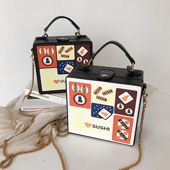 

Fashion Box Shape PU Leather Sohulder Bag Casual Buckle Handbag Women Messenger Crossbody Bag For Ladies Tote Bag