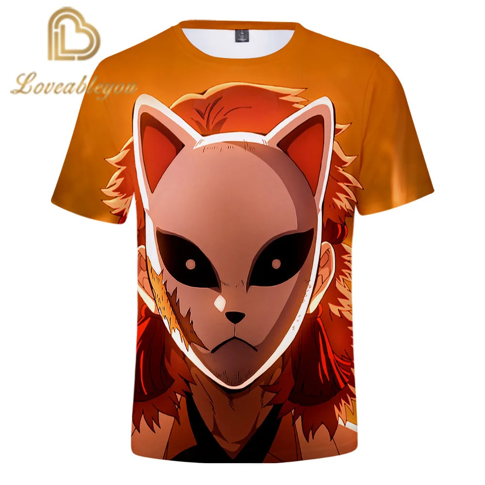 

New 3D Summer Short-sleeved T-shirt Demon Killer Kimetsu No Yaiba Anime Character Adult / Child T-shirt