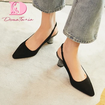 

Doratasia Hot New Design Genuine Cow Leather Summer Pumps Woman Shoes Sheepskin Strange Style Pointed Toe Elegant Pumps Women