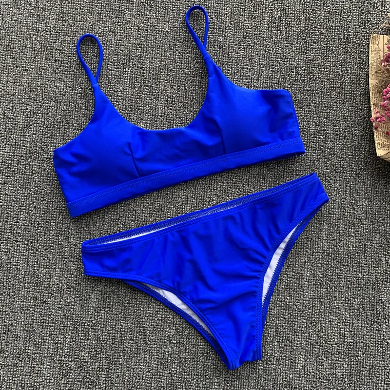 Solid Bikinis Set Triangle Swimwear Push Up Biquini Set Women Bathing Suit Summer Water Sport Beach Wear Sexy Swimsuit Push Up