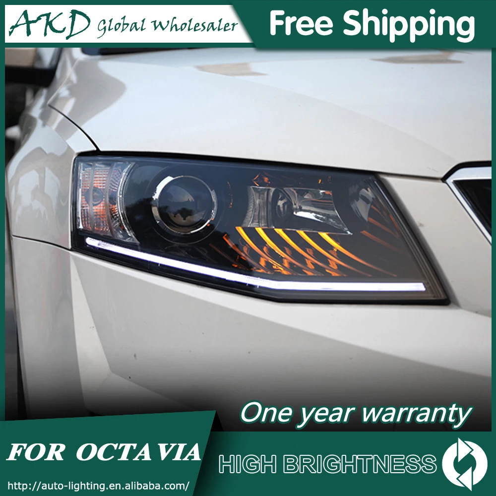 Фары для автомобиля Skoda Octavia- DRL дневные ходовые огни Светодиодный Биксеноновая лампа Противотуманные фары, аксессуары для автомобиля