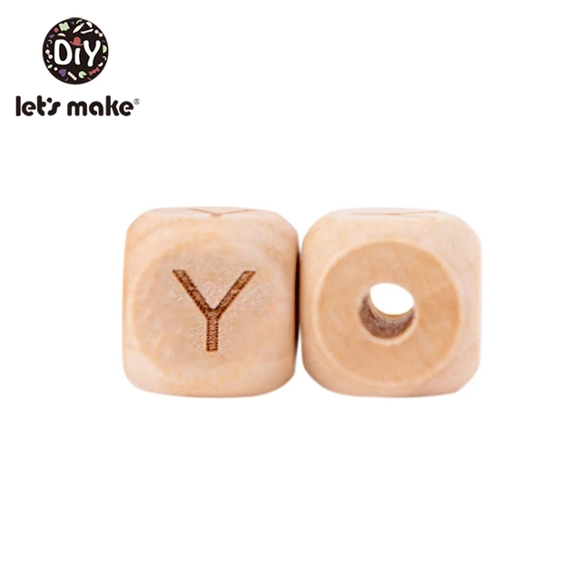 Let'S Make Wooden Beads For Rattles 500Pc Square Beech Wood Alphat English Letter Beads Baby Toys Diy Handmaking Wooden Teether Y