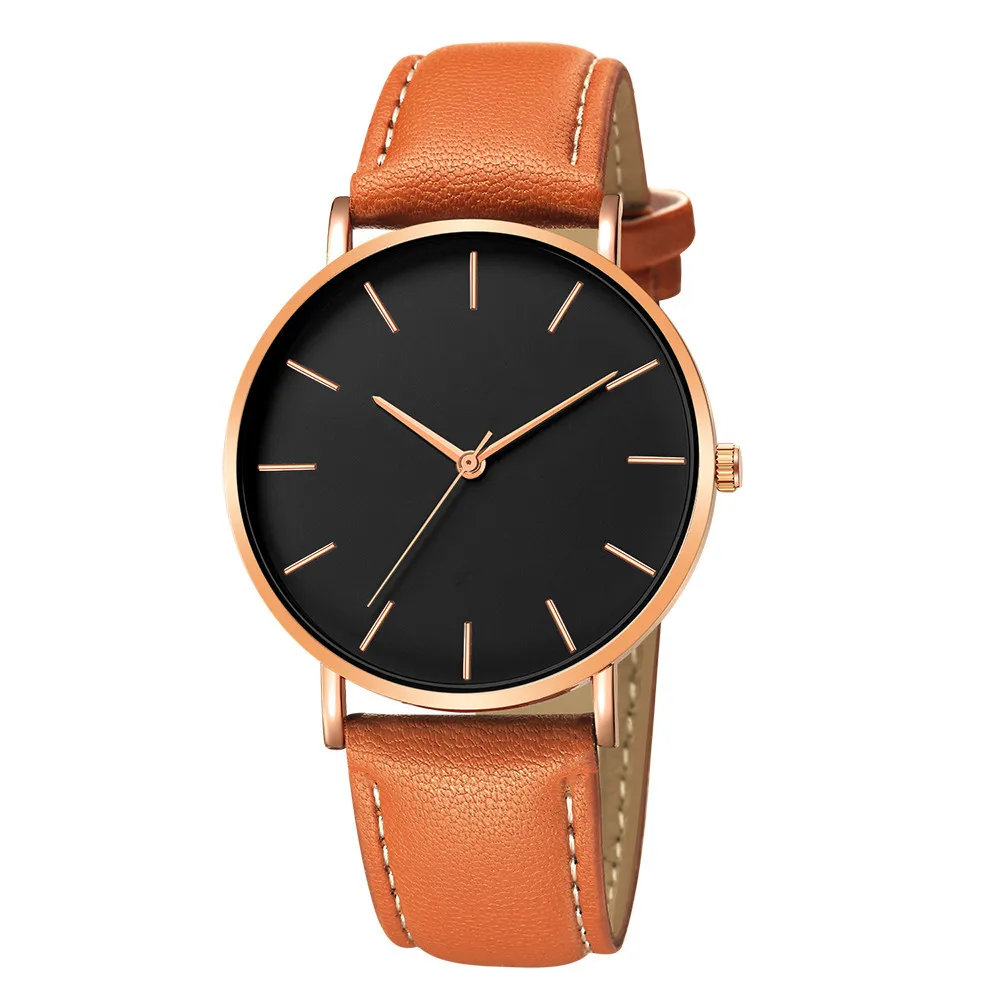 Luxury Men's Watch 2023 New Fashion Simple Leather Gold Silver Dial Men Watches Casual Quartz Clock Relogio Erkek Kol Saati