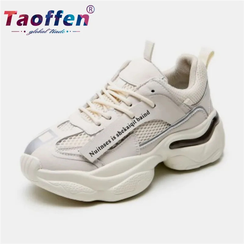 Taoffen/; из натуральной кожи; обувь для отдыха; женская прогулочная обувь со шнуровкой сетчатые плеер обувь Для женщин прогулок Размер обуви 35–39