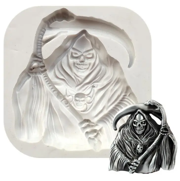 

1pc Grim reaper silicone cake mold fondant mold cake decorating tools chocolate gmpaste mould cake molds FTM1976