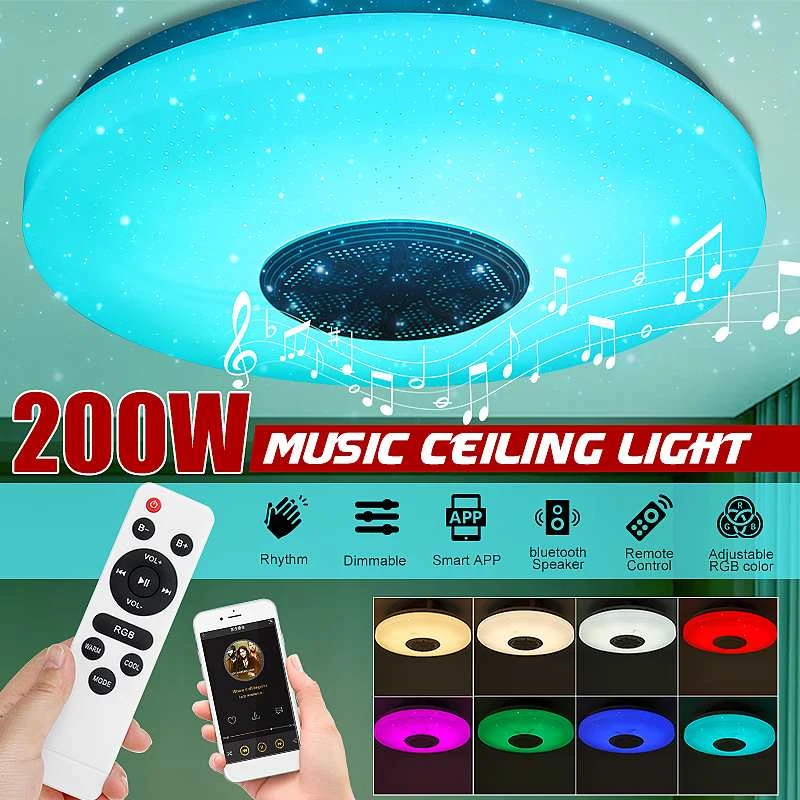 200w Wifi Modern Rgb Led Ceiling Light Home Lighting App Bluetooth Music Bedroom Smart Lamp With Remote Control Lights Aliexpress 