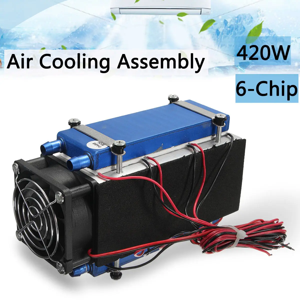 

160*60*60mm Radiator Semiconductor Cooling System Metal Refrigeration Air-Condition 6-Chip