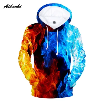 

Hot Yellow And Blue 3D Fire autumn Men Sweatshirt Women Hoodies outwear Fall Winter Handsome Hoody Male 3D Hoody hip hop clothes