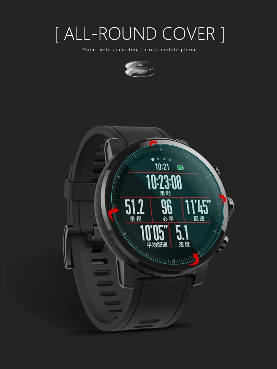 5pcs Soft TPU Full Screen Protector For Xiaomi Huami Amazfit Stratos 3 /Amazfit Nexo Sport Smart Watch Guard Film Cover