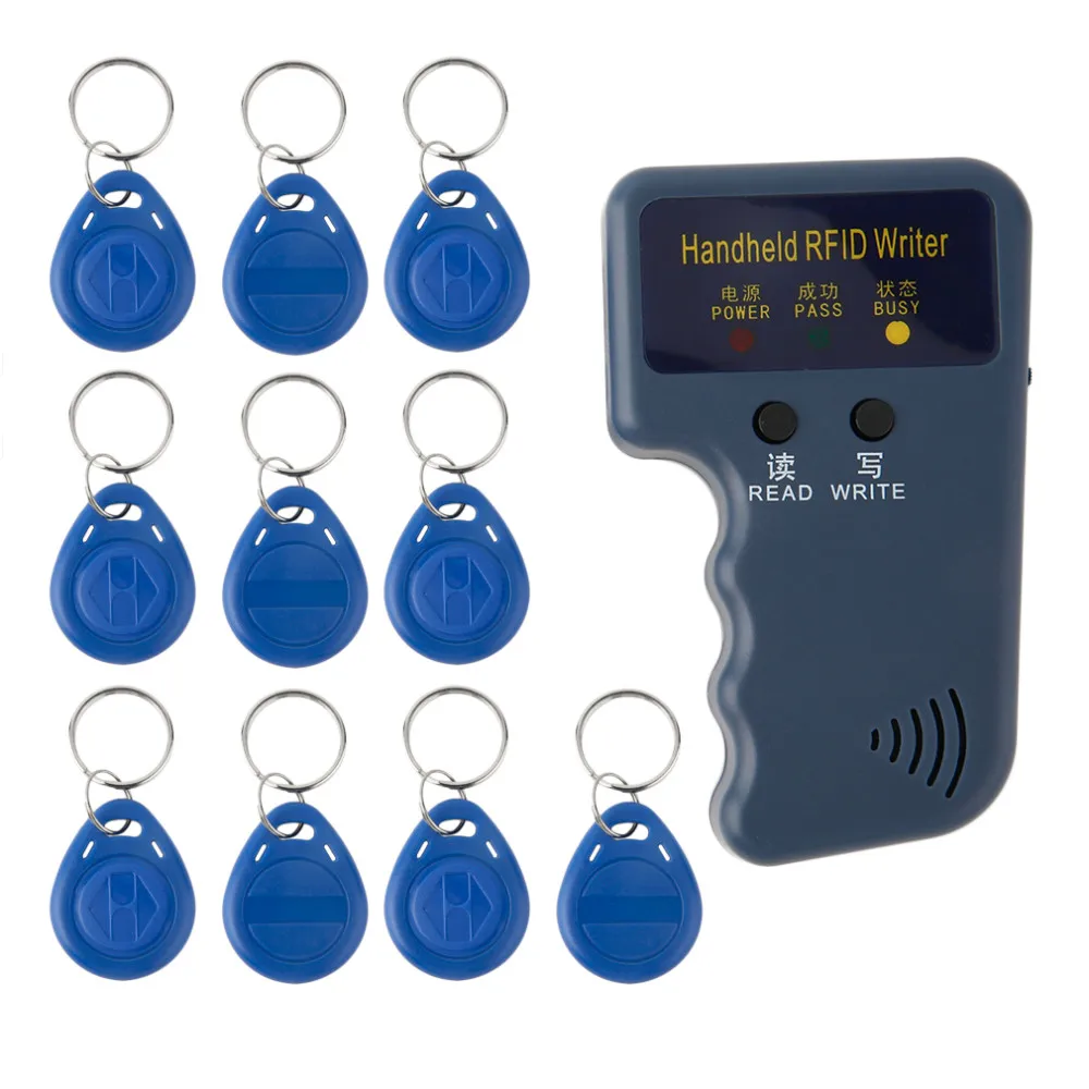 Портативный 125 кГц RFID Копир/Писатель/ридеры/Дубликатор с 10 идентификационными метками