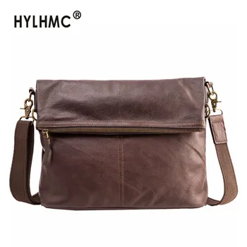 

Handmade Crossbody Bags, Men's Bag Tide New Men's Casual Genuine Leather Shoulder Messenger Bag, First Layer of Leather, Retro
