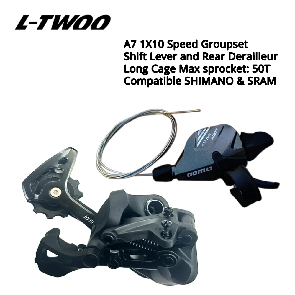 Long Cage Groupset LTWOO A7 1X10 10 скоростей переключатель триггер группа 10s 10v рычаг переключения передач задний переключатель Переключатели совместимы с SRAM и SHIMANO - Цвет: Long Cage Groupset