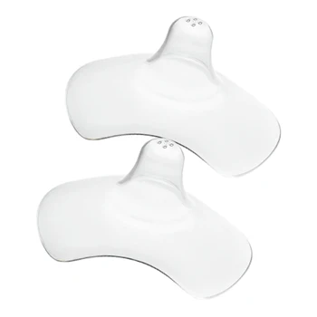 

2pcs/set Milk Extractor Soft Silicone Easy Clean Ergonomic Design Clear For Breastfeeding Baby Materinity Supply Nipple Shield