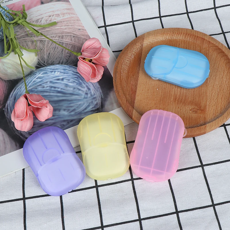 Scented Slice Sheets 20pcs Disposable Boxe Soap Portable Mini Paper Soap Outdoor Travel Soap Paper Washing Hand Bath Clean