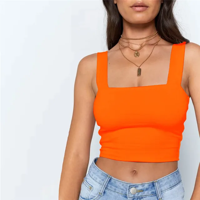 Square Neck Sleeveless Summer Crop Top White Women Black Casual Basic T  Shirt Off Shoulder Cami Sexy Fashion Backless Tank Top - AliExpress Women's  Clothing