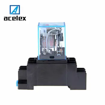 

10Pcs 12V 24V DC 110V 220V AC Coil Power Relay LY2NJ DPDT 8 Pin HH62P JQX-13F With Socket Base OK