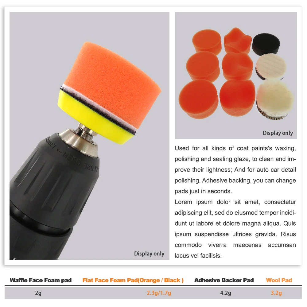 10Pcs/Set 2 Inch Car Buffing Polishing Pad Kit Clean Sponge Waxing Wheel Wool Ball Auto Sanding Pad M6/M8 Thread Car Repair Care