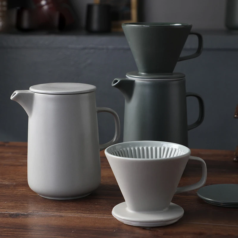US $20.80 V60 Ceramic Reusable HandDriving Coffee Brewing Filter Maker Coffee Dripper Filter Coffee Pot Set Kitchen Accessories