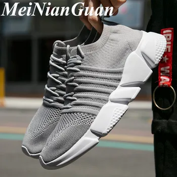

Couple Sneakers Men Large Sizes Shoes Man Mesh Breathable Tennis Trainer Lightweight Sock Shoes Hot Sale Summer Men's Shoes K8