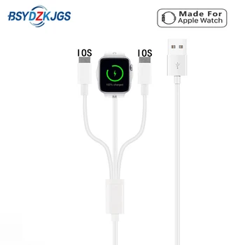 

BSYDZKJGS 3 in 1 Wireless Charger for Apple Watch 1 2 3 4 Quick Charger 1.2 USB Cable for iPhone X Xs 8 Plus iPod USB Data Cable