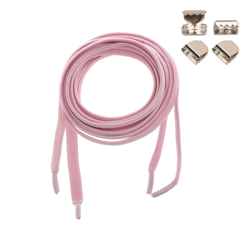 pink 1 пара эластичных шнурков без завязок шнурки для обуви для детей и взрослых кроссовки с шнурками для быстрой ленивой обуви шнурки 21 цвет - Цвет: pink