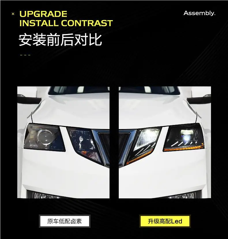 2020y автомобильный бупмер головной свет для Skoda Octavia фары автомобильные аксессуары полный светодиодный противотуманный фонарь для Octavia фары