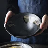 RHE 1300ml 1350ml Black Ceramic Bowl Noodle bowl Big porcelain Fruit Salad Noodle Rice Bowl Handmade crafts decoration 4
