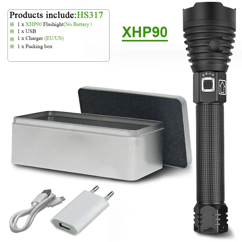 Xhp90 самый мощный светодиодный светильник-вспышка xhp70 xhp50 фонарь usb 18650 26650 Аккумулятор Перезаряжаемый ручной светильник водонепроницаемый зум кемпинговый светильник