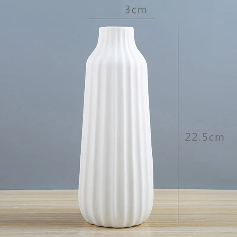 Современная оригами пластиковая фарфоровая ваза Европейская белая керамическая Цветочная композиция художественная Цветочная декоративная ваза домашний нордический Декор VC - Цвет: style 13