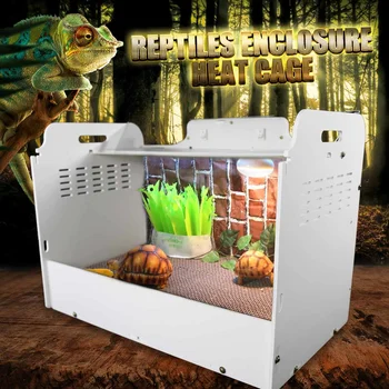 

Reptiles Enclosure Heat Cage Lizard Snake Turtle Crab Tank With E27 Screw Snake Turtle Crab Tank Aquarium Decoration White