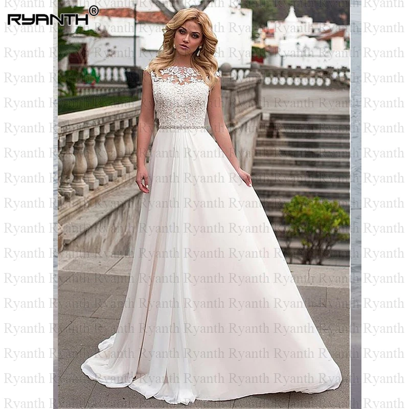Robe de mariee Дешевые линии свадебное платье 2020 изготовление на заказ, Платья de novia бисерный пояс Vestido de noiva
