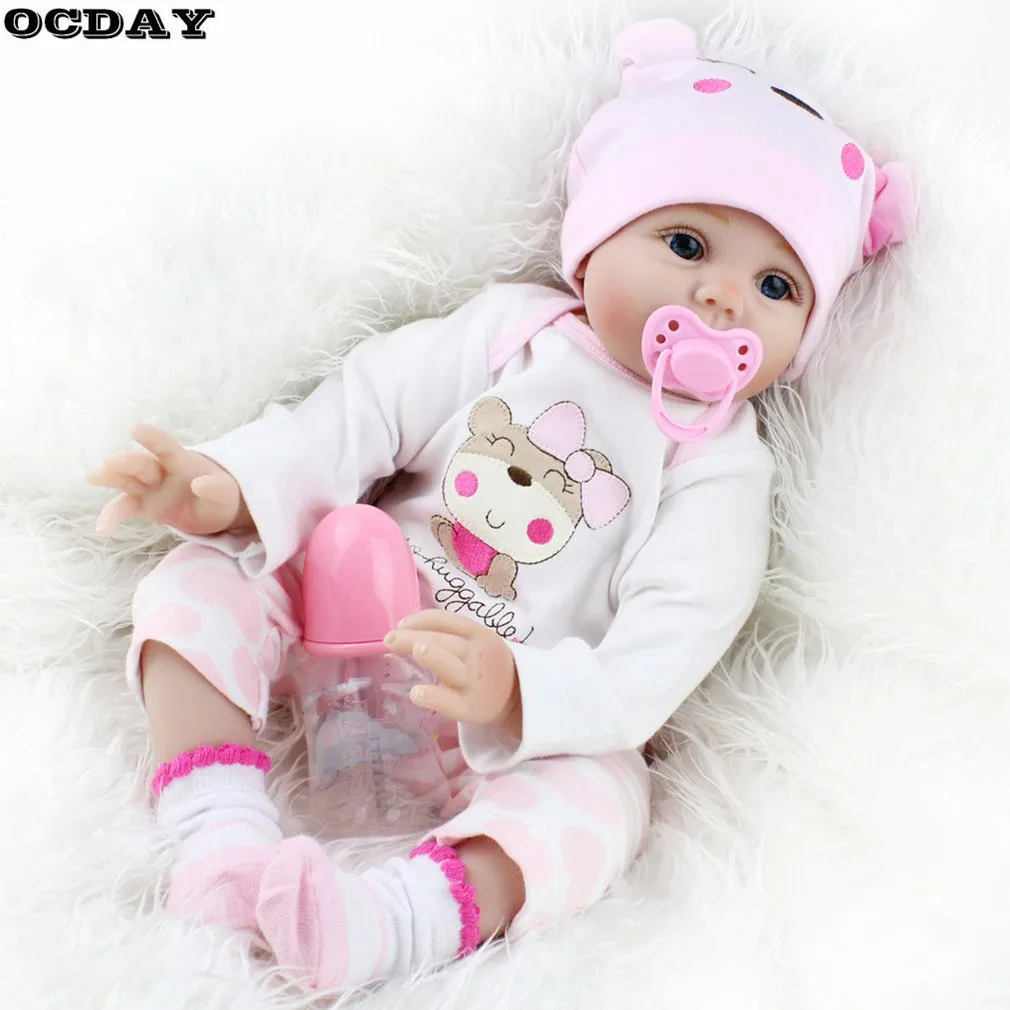 55 см мягкие виниловые куклы Reborn Baby, ручная работа, дизайн, ткань, тело, силикон, реалистичные, живые, куклы, игрушки для детей, рождественские, для девочек