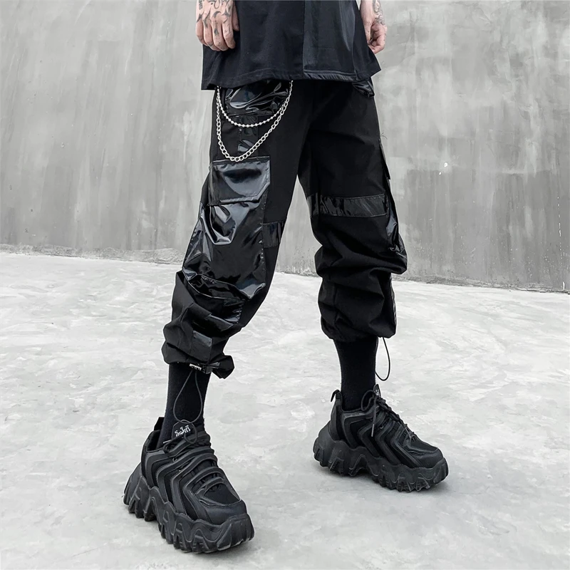 patent leather joggers