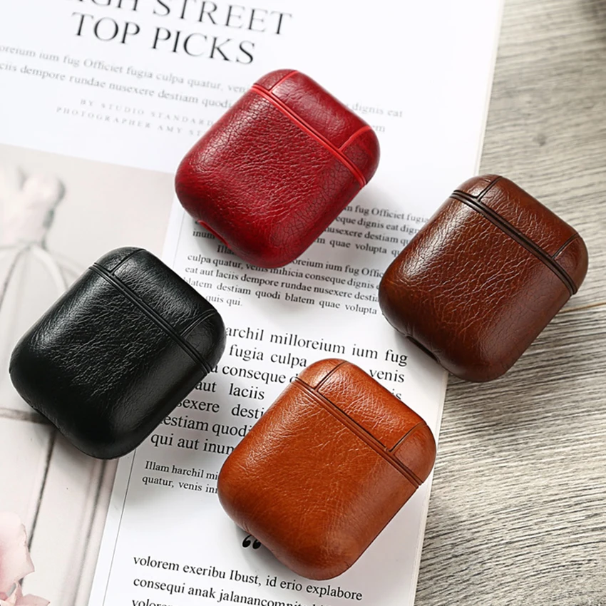 

For AirPods Case luxury PU Leather Protection Cover For Air pods 2 Bluetooth Wireless Earphone Charging Box accessories cover