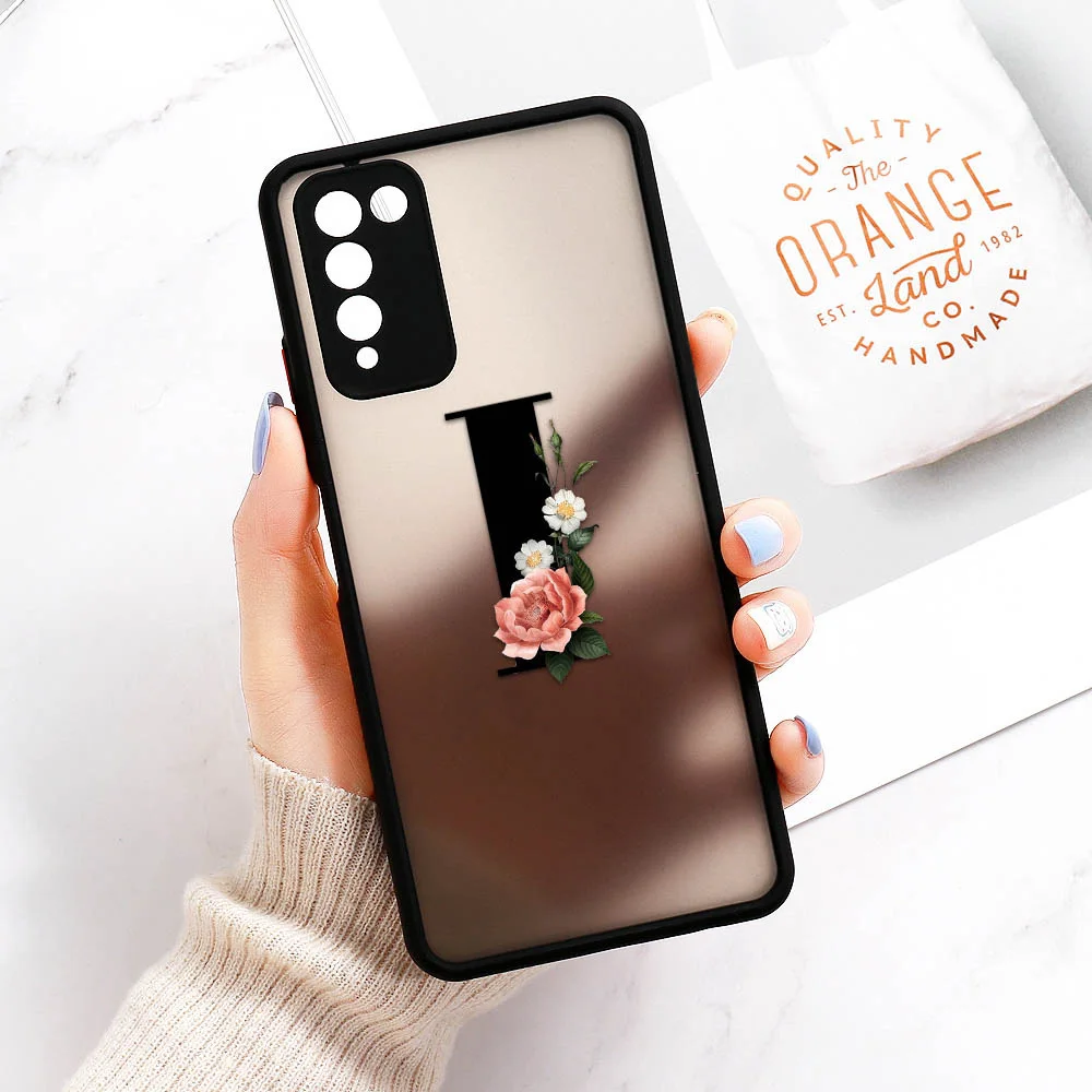 Case for Samsung Galaxy A51 A71 A12 A52S A52 A70 A72 A50 Funda A42 A32 A31 A30 A21S A21 A20s A11 A10s M31 Floral Alphabet Covers