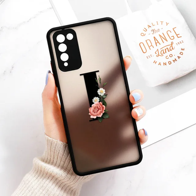 Case for Samsung Galaxy A51 A71 A12 A52S A52 A70 A72 A50 Funda A42 A32 A31 A30 A21S A21 A20s A11 A10s M31 Floral Alphabet Covers O260