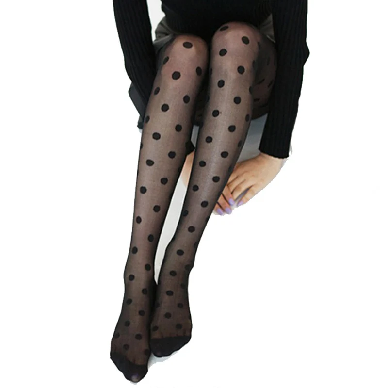 Japon Style Dot à motifs femmes collants mode douce fille noir Sexy collants femme bas Transparent soie collants |