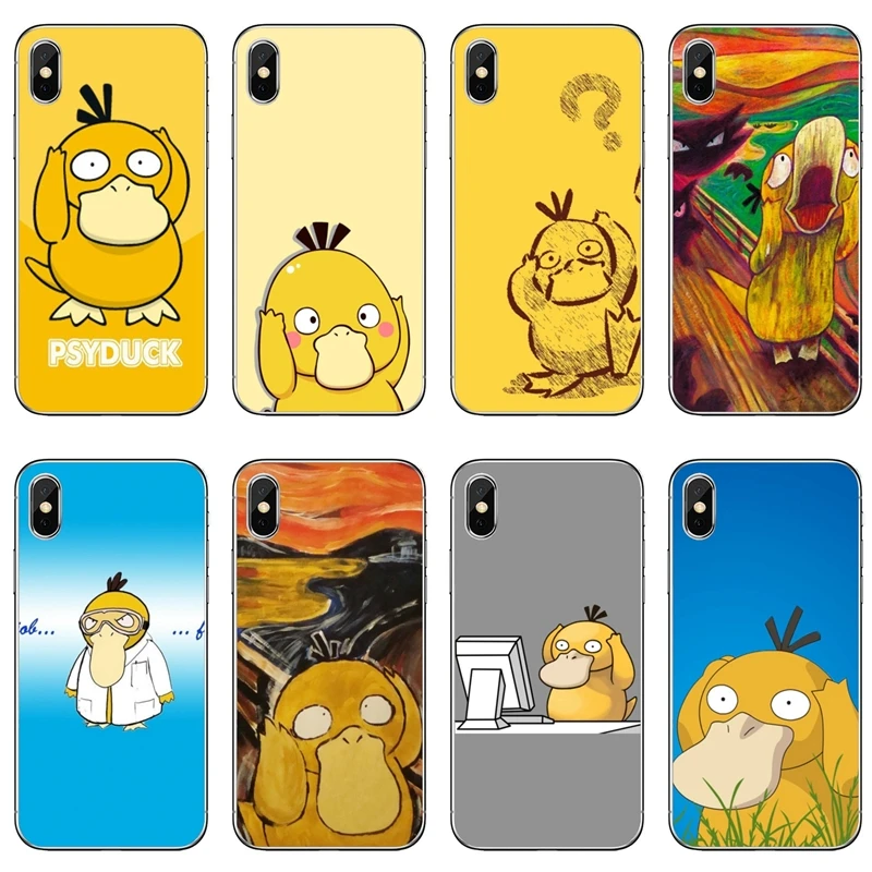 

soft cover case yellow Pokemons Psyduck For Samsung Galaxy A10 A30 A40 A50 A60 A70 A6s A8 A9s J4 J6 Prime Plus 2018