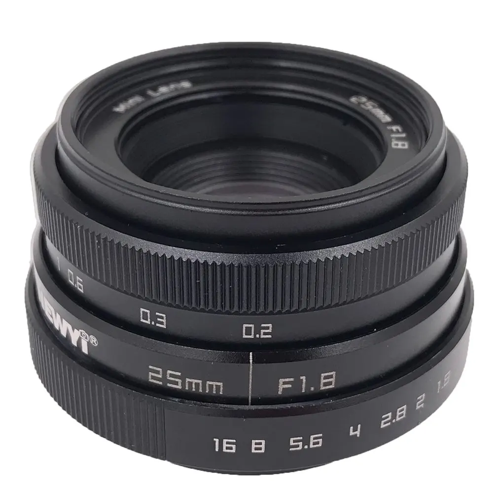 25 мм F1.8 объектив камеры, мини CCTV C крепление широкоугольный объектив для Sony для Nikon для Canon DSLR серебристый и черный
