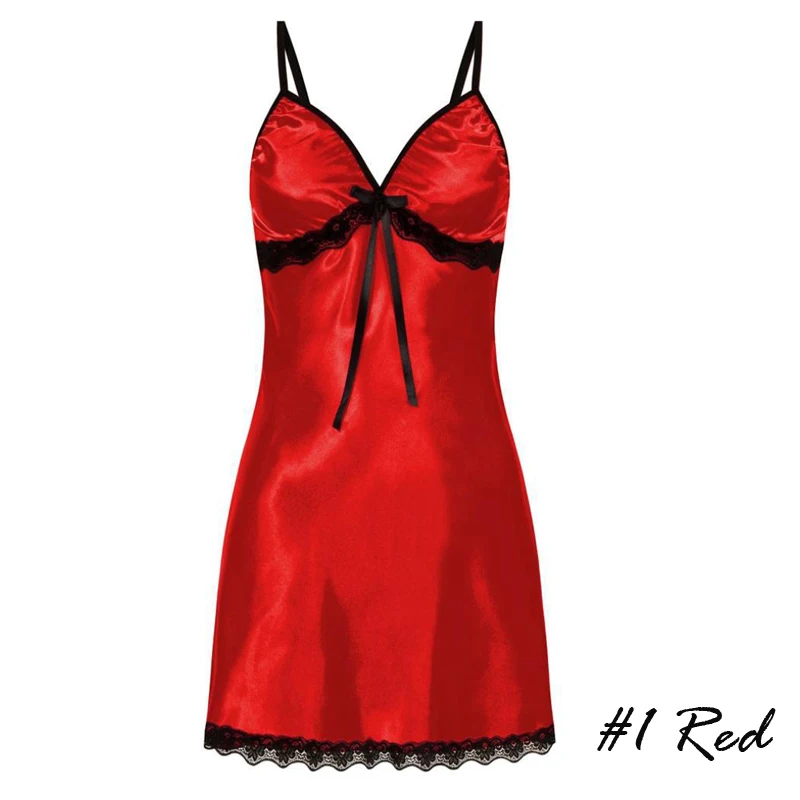 Sexy Sleepwear Women Lace Silk Satin Night Dress Sleeveless Nighties V-neck Nightgown Plus Size 3XL Nightdress Summer Nightwear