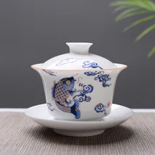 Высококачественный чайный сервиз Gaiwan из белого костяного фарфора, дорожный керамический чайный сервиз, белый чайный сервиз, китайская фарфоровая чашка Gaiwan Высококачественный чайный сервиз Gaiwan из белого костяного фарфора, дорожный керамический чайный сервиз, белый чайный сервиз, китайская фарфоровая чашка Gaiwan