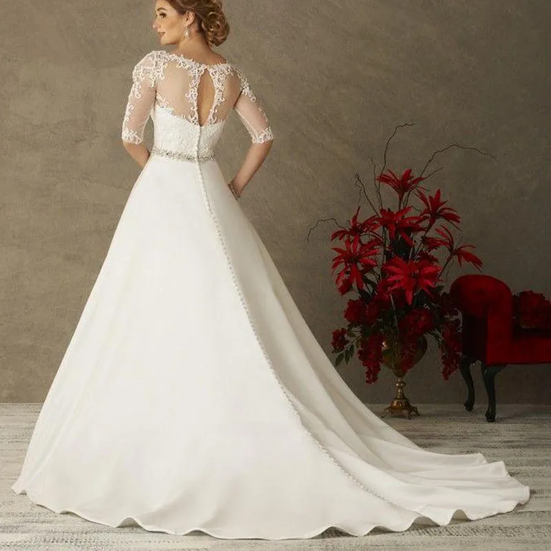 Vestidos de Noiva Princesa, винтажное китайское бальное платье с коротким рукавом, кружевные свадебные платья, атласные луисвуигон, платья для матери невесты