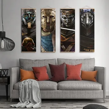 

Game Anime canvas Poster aesthetic room Decor scroll Painting Picture with Solid Wood Hanging Scroll poster Home Dorm Wall Art