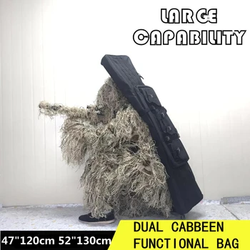 

Black 120cm/130cm Tactical Hunting Backpack Dual Rifle Square Carry Bag with Shoulder Strap Gun Protection Case Backpack