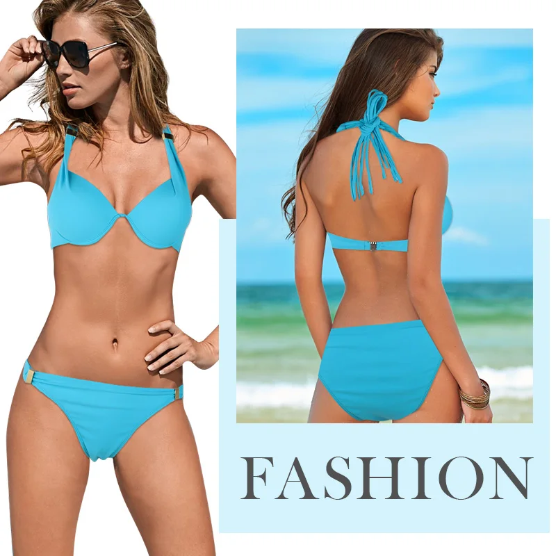 

Breast Pad Pool Bikini Set Beach Wear Swimsuit Steel Rim Breathable