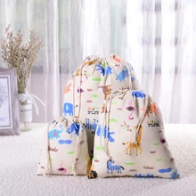 Модные женские сумки с принтом на шнурке Хлопковая Сумка для белья многоразовый рюкзак для путешествий на шнуровке домашняя сумка для хранения нижнего белья