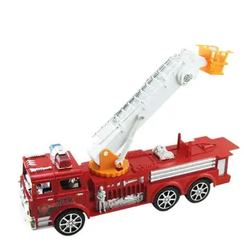 

Children Plastic Inertia Friction Toy Fire Car Large Simulation Fire Truck Rotatable Ladder Model Kids Birthday Presents